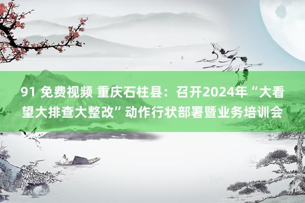 91 免费视频 重庆石柱县：召开2024年“大看望大排查大整改”动作行状部署暨业务培训会