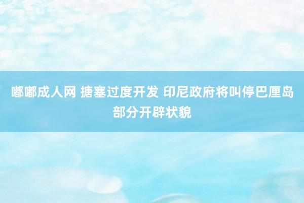 嘟嘟成人网 搪塞过度开发 印尼政府将叫停巴厘岛部分开辟状貌